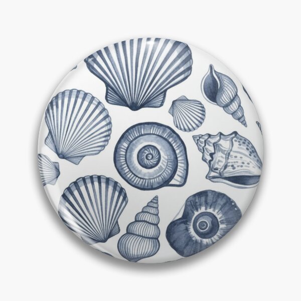 Item preview, Blue Watercolor Seashell Pattern Coastal Nautical Seamless Ocean Shells Beach Aesthetic Design designed and sold by MS Pod Studio.