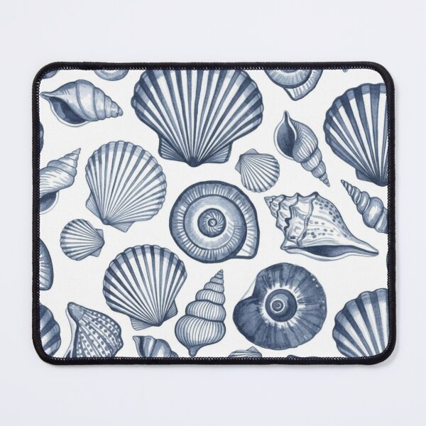 Item preview, Blue Watercolor Seashell Pattern Coastal Nautical Seamless Ocean Shells Beach Aesthetic Design designed and sold by MS Pod Studio.