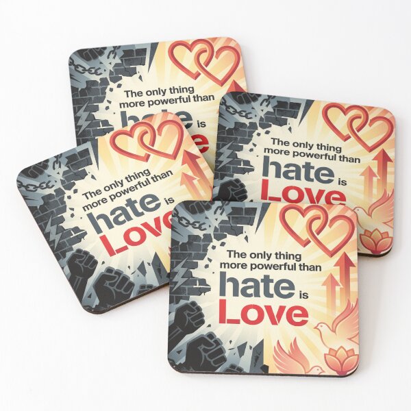 Item preview, Geometric Love Overcomes Hate Inspirational Art Poster designed and sold by DGtaLrtcom.