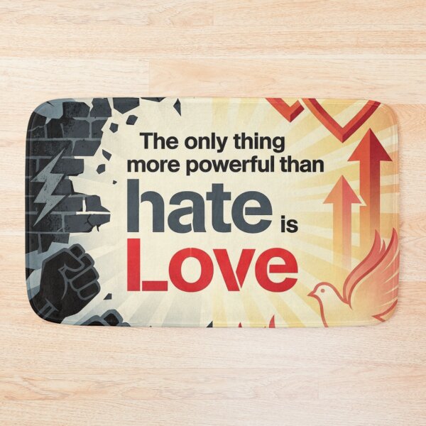 Item preview, Geometric Love Overcomes Hate Inspirational Art Poster designed and sold by DGtaLrtcom.