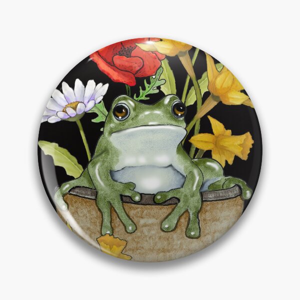 Item preview, Frog in a Basket with Flowers, Daffodils, Daisies designed and sold by JoyfulWhimsy.