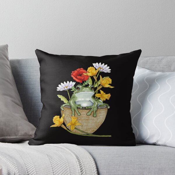 Item preview, Frog in a Basket with Flowers, Daffodils, Daisies designed and sold by JoyfulWhimsy.