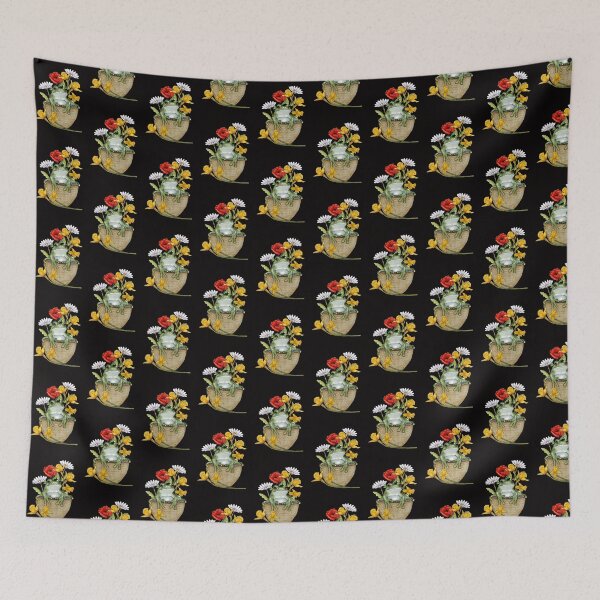Item preview, Frog in a Basket with Flowers, Daffodils, Daisies designed and sold by JoyfulWhimsy.
