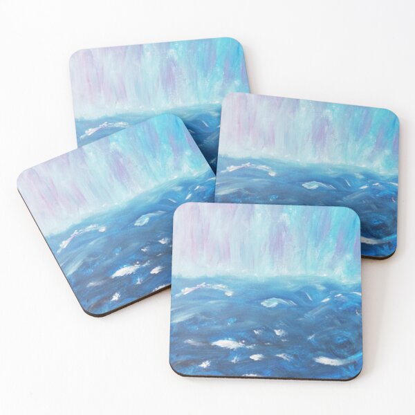 Item preview, Ethereal Ocean Tides: Abstract Blue and pink Seascape designed and sold by creativegoldenleaf.