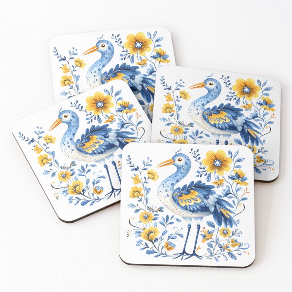 Item preview, Cute Ukraine Heron Vintage Floral Ukrainian Flag Vyshyvanka designed and sold by SecretDicer.
