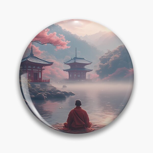 Item preview, Zen Temple at Sunset - Meditation Serenity Landscape designed and sold by TheDreamsMaker.