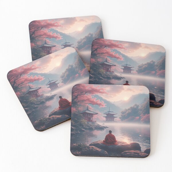 Item preview, Zen Temple at Sunset - Meditation Serenity Landscape designed and sold by TheDreamsMaker.
