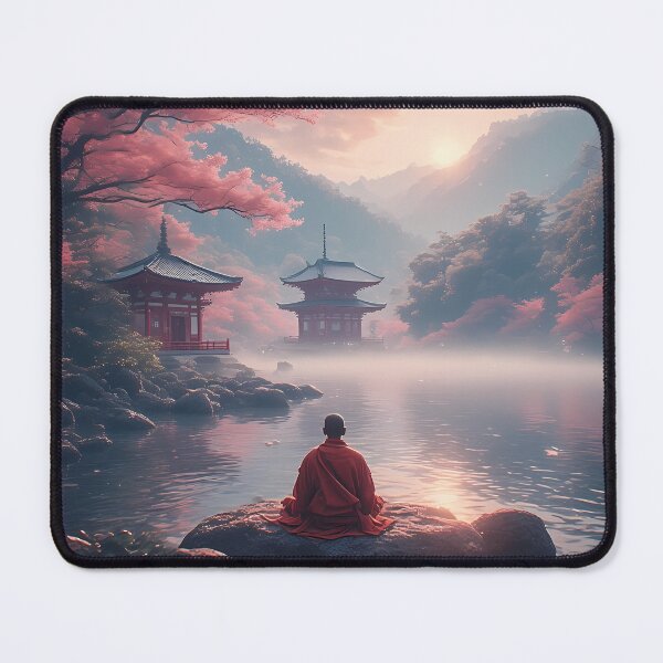 Item preview, Zen Temple at Sunset - Meditation Serenity Landscape designed and sold by TheDreamsMaker.