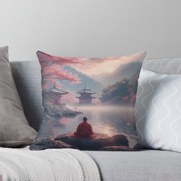 Item preview, Zen Temple at Sunset - Meditation Serenity Landscape designed and sold by TheDreamsMaker.