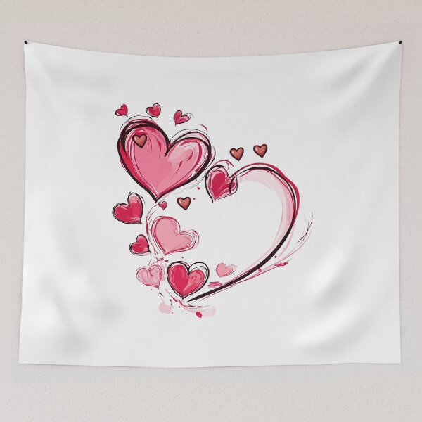 Item preview, Swirling Pink Ribbon Heart Saint Valentine's Day - Cute Kawaii Love Art Print designed and sold by DesignArtist.ia.