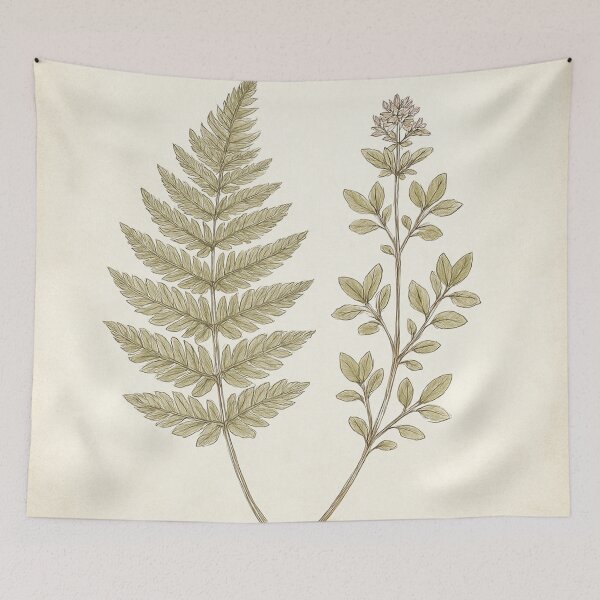 Item preview, Beige Botanical Fern & Thyme Wall Art for Neutral Home Decor designed and sold by sana designer.