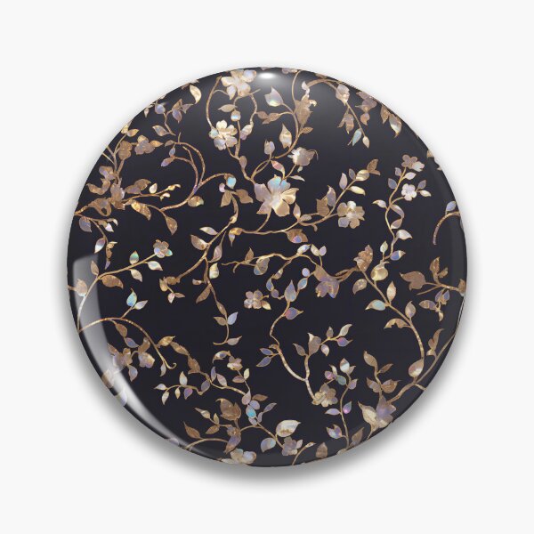 Item preview, Golden Iridescent Floral Vine Pattern – Korean Mother of Pearl Inspired Luxury Seamless Design designed and sold by Windy-market.