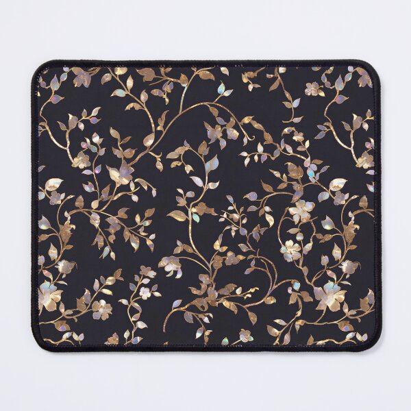 Item preview, Golden Iridescent Floral Vine Pattern – Korean Mother of Pearl Inspired Luxury Seamless Design designed and sold by Windy-market.