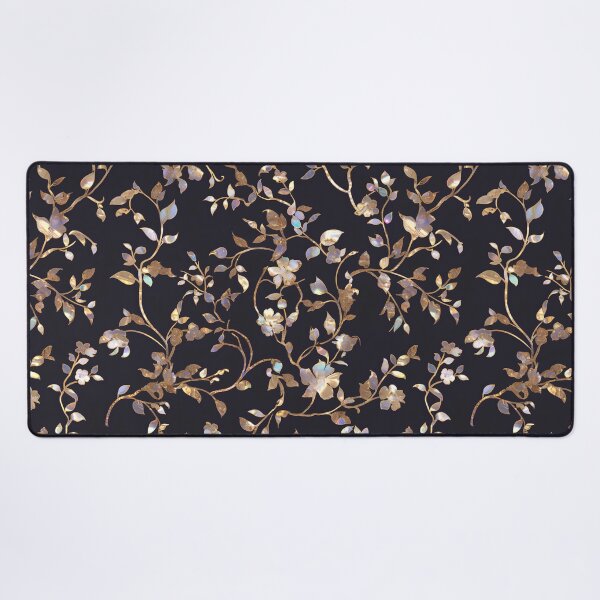 Item preview, Golden Iridescent Floral Vine Pattern – Korean Mother of Pearl Inspired Luxury Seamless Design designed and sold by Windy-market.