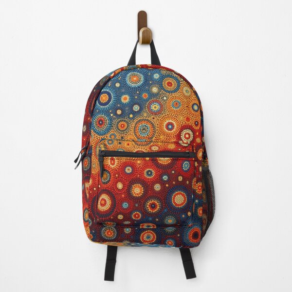 Item preview, Aboriginal Inspired Art - Red Blue Circles Pattern designed and sold by GrinGalore.
