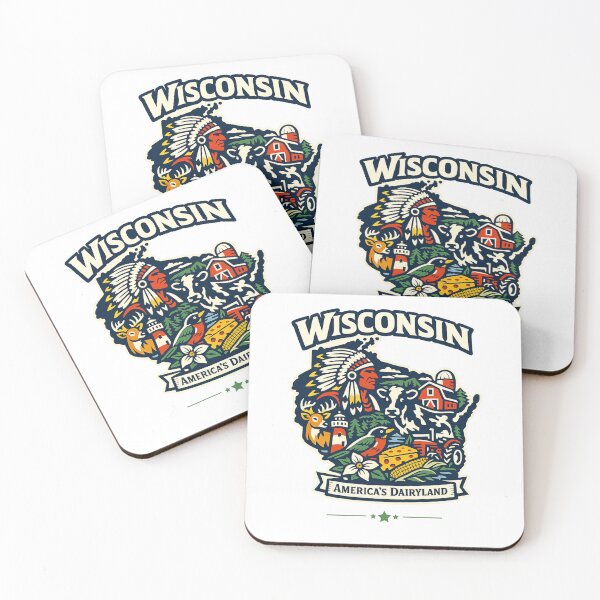 Item preview, Wisconsin Vintage State Outline Logo – America’s Dairyland Retro T-Shirt Design designed and sold by Thehatinthecat.