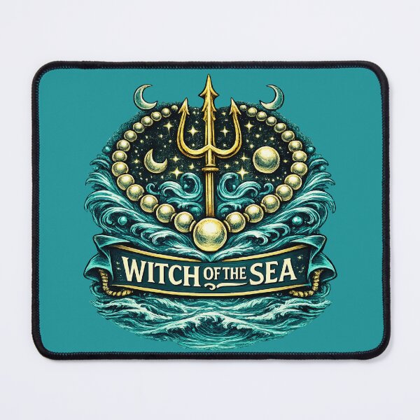 Item preview, Witch of the Sea – Nautical Mystic Ocean Emblem for Sailors & Sea Lovers designed and sold by Makuno Studio.