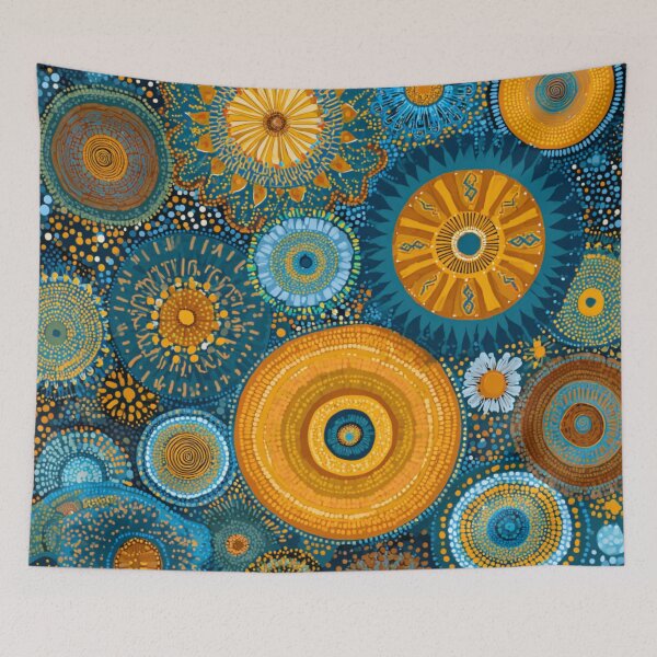 Item preview, Aboriginal Inspired Art - Floral Circles designed and sold by GrinGalore.