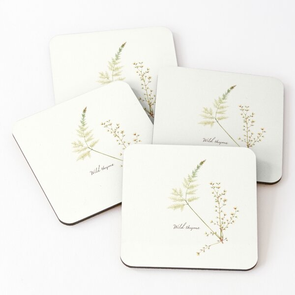 Item preview, Beige Botanical Fern & Thyme Wall Art – Classic Herb Illustration designed and sold by sana designer.