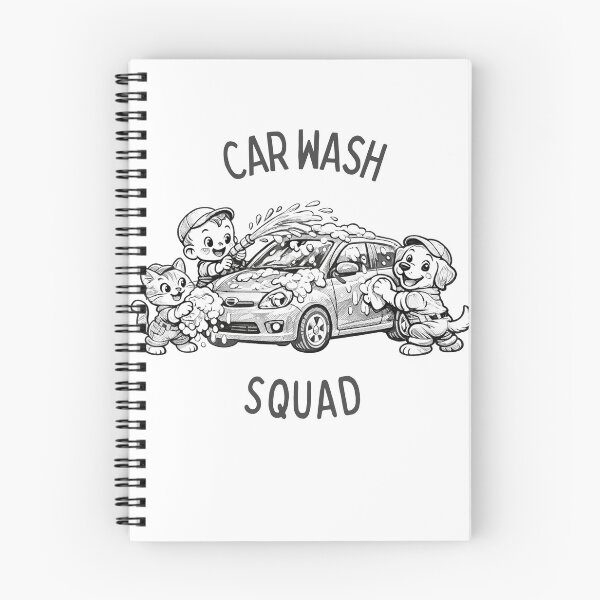 Item preview, Car Wash Squad Vintage Cartoon – Baby, Cat & Dog Cleaning Car Funny Cute Retro Illustration designed and sold by HOUSE OF TIST.