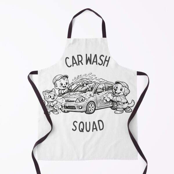 Item preview, Car Wash Squad Vintage Cartoon – Baby, Cat & Dog Cleaning Car Funny Cute Retro Illustration designed and sold by HOUSE OF TIST.