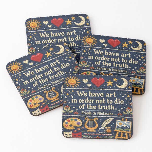 Item preview, Nietzsche quote art truth retro knitting pattern designed and sold by Mauswohn.