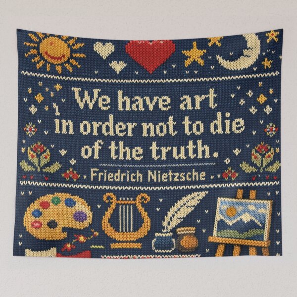 Item preview, Nietzsche quote art truth retro knitting pattern designed and sold by Mauswohn.