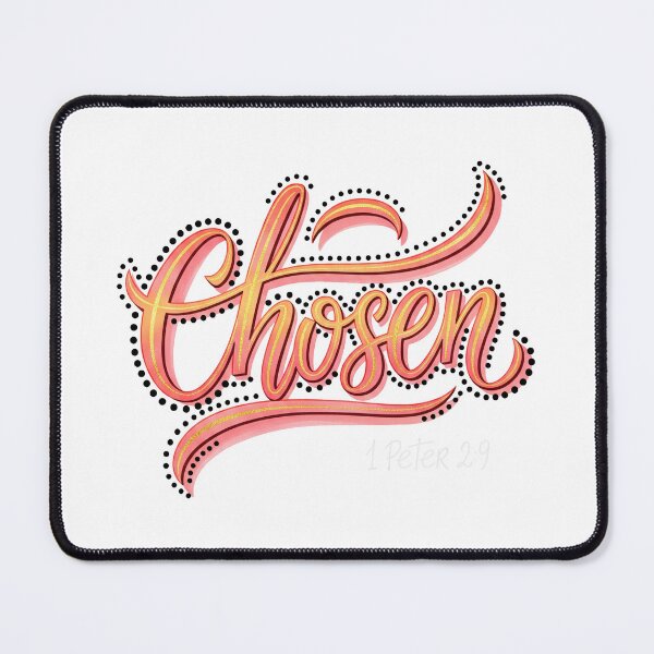 Item preview, Chosen - Pink & Gold Hand-Lettered Christian Scripture Art designed and sold by StellasRealm.