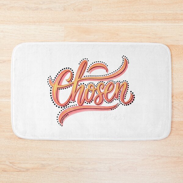 Item preview, Chosen - Pink & Gold Hand-Lettered Christian Scripture Art designed and sold by StellasRealm.