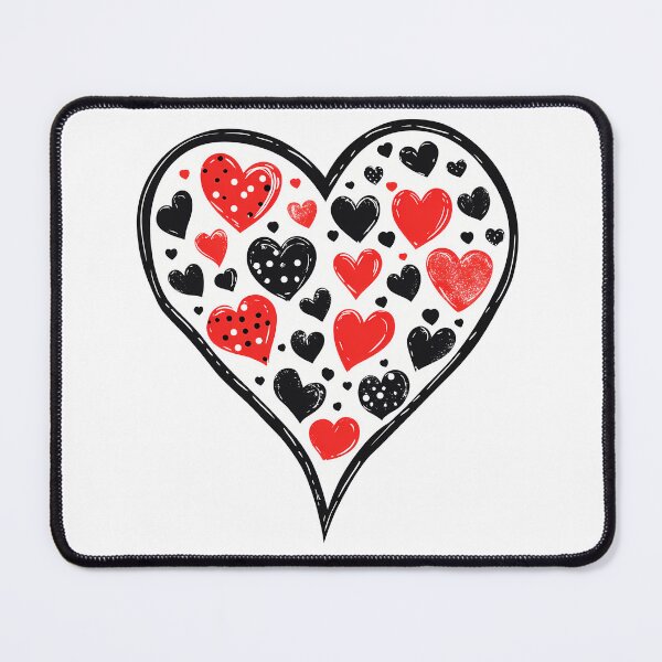 Item preview, Red Black Dotted Heart Saint Valentine's Day - Cute Kawaii Contrast Love Art Print designed and sold by DesignArtist.ia.