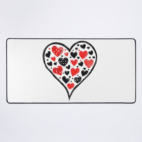 Item preview, Red Black Dotted Heart Saint Valentine's Day - Cute Kawaii Contrast Love Art Print designed and sold by DesignArtist.ia.