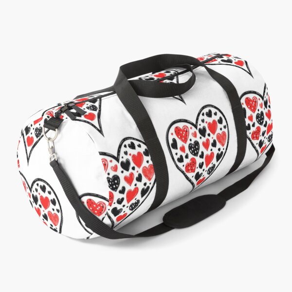 Item preview, Red Black Dotted Heart Saint Valentine's Day - Cute Kawaii Contrast Love Art Print designed and sold by DesignArtist.ia.
