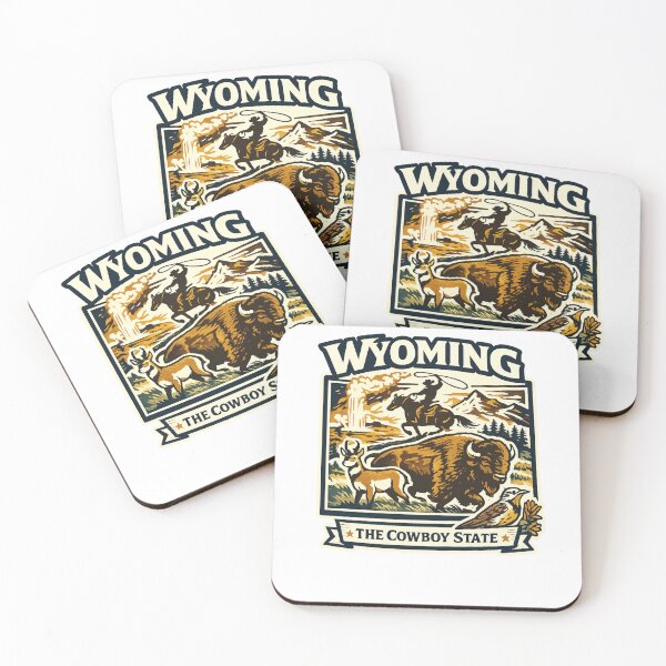 Item preview, Vintage Wyoming Cowboy State Logo designed and sold by Thehatinthecat.