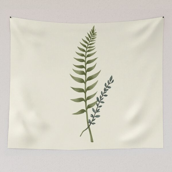 Item preview,   Beige Botanical Fern & Thyme Wall Art – Rustic Neutral Decor designed and sold by sana designer.