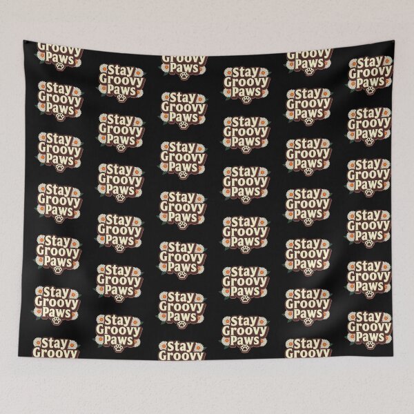 Item preview, Stay Groovy Paws – Retro Floral Dog Lover Aesthetic T-Shirt designed and sold by FeelFreeStore.