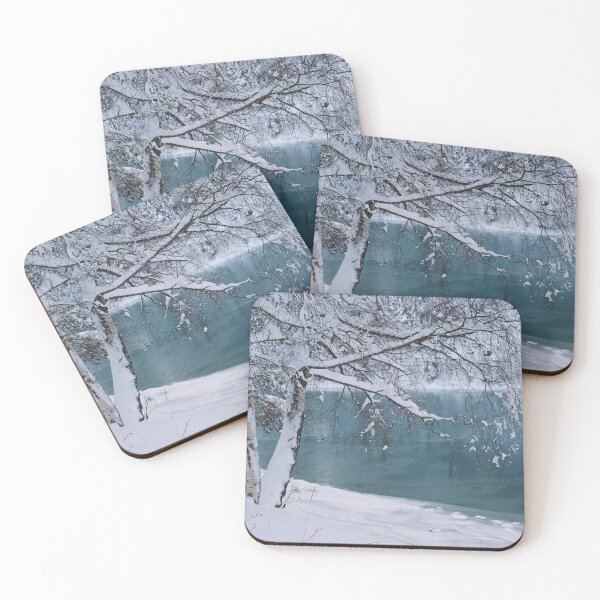 Item preview, Frozen Lake Steg with Winter Birch designed and sold by AKI | Art Kode of Imagination.