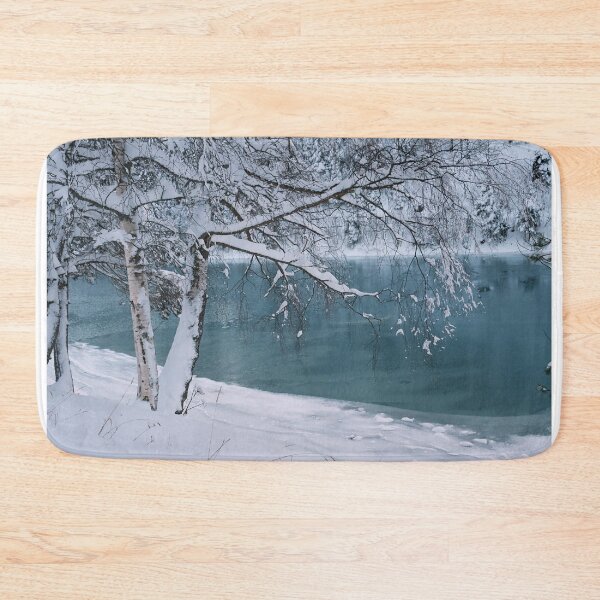 Item preview, Frozen Lake Steg with Winter Birch designed and sold by AKI | Art Kode of Imagination.