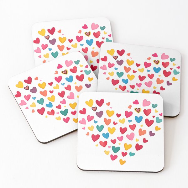 Item preview, Rainbow Heart Explosion Saint Valentine's Day - Cute Colorful Love Scatter Art Print designed and sold by DesignArtist.ia.