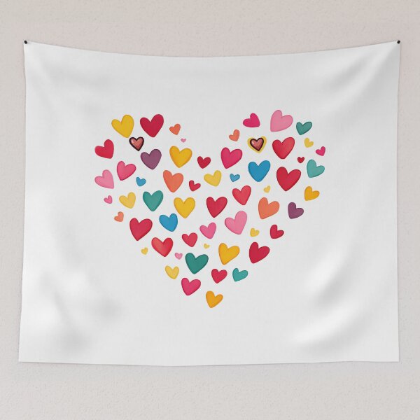 Item preview, Rainbow Heart Explosion Saint Valentine's Day - Cute Colorful Love Scatter Art Print designed and sold by DesignArtist.ia.