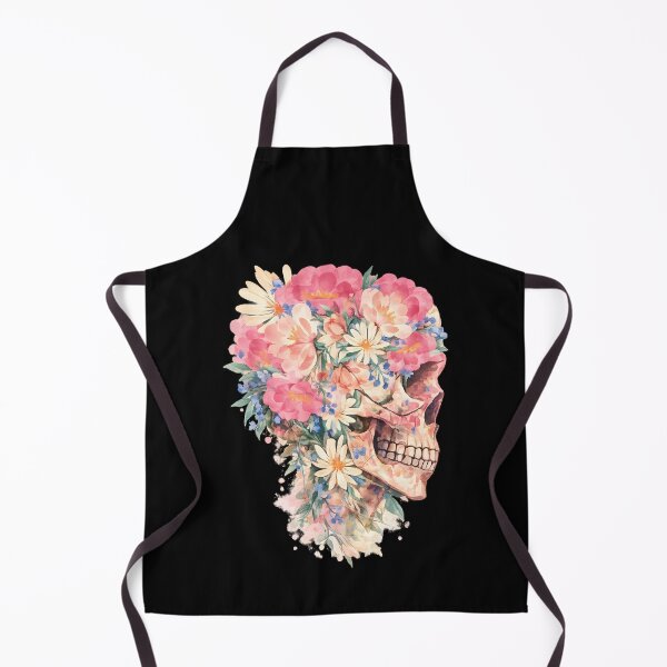 Item preview, Watercolor Floral Skull Pink Peony Flowers Pastel Goth Boho Art designed and sold by DrawHandArt.