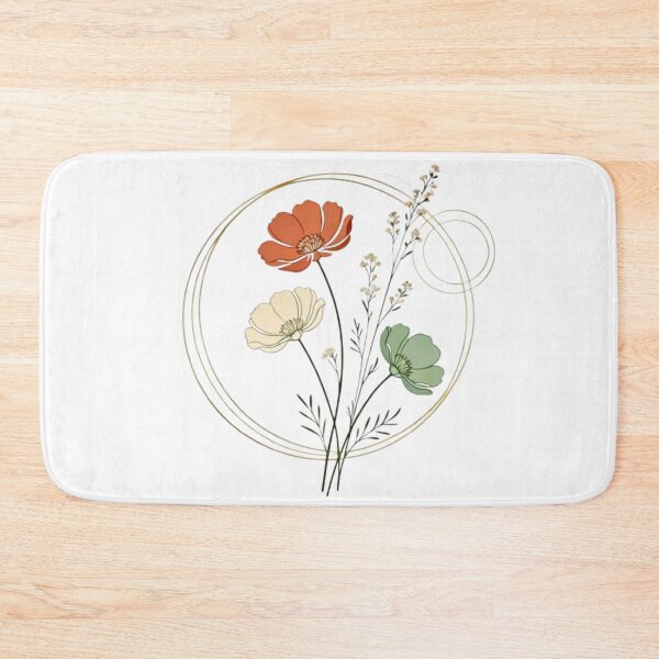 Item preview,   Beige Botanical Wildflowers Line Art – Soft Minimal Geometric Wall Art designed and sold by sana designer.