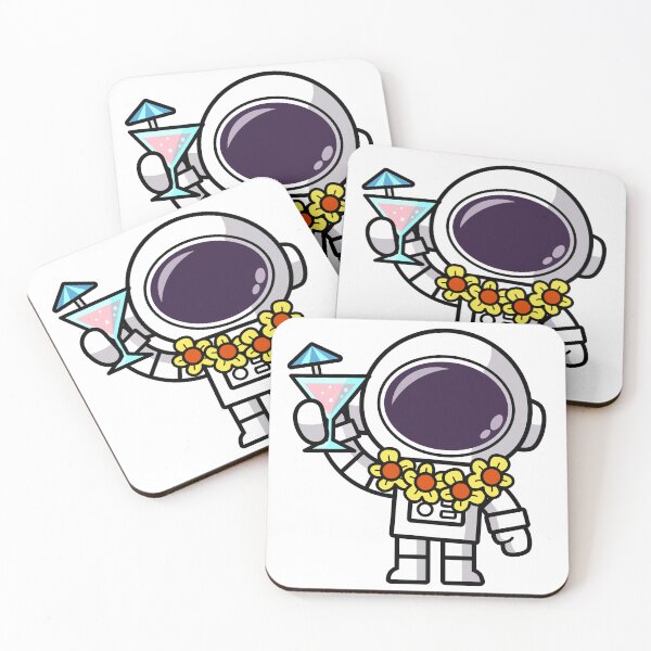 Item preview, Cute Astronaut on Tropical Vacation with Coconut water, Summer Cosmic Vacation  designed and sold by NoeySmiley55.