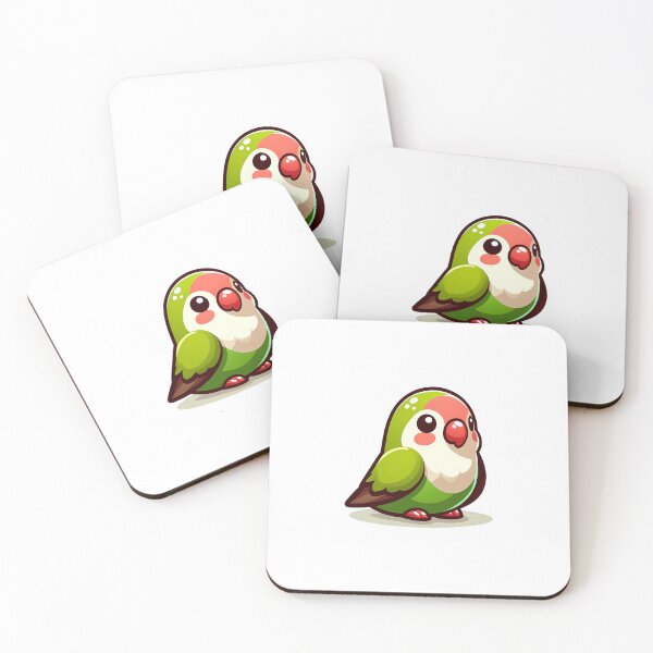 Item preview, A cheerful cartoon parrot with vibrant green and red coloring, exuding cuteness and charm. designed and sold by cave-canvas.