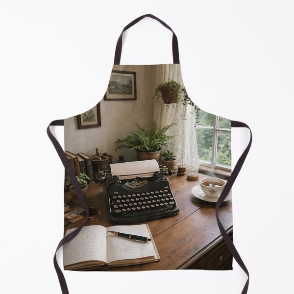 Item preview, Morning Writing Desk – Typewriter and Tea by the Cottage Window designed and sold by ArtFreshStudio.
