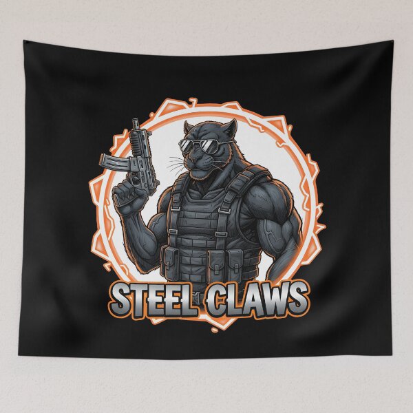 Item preview, Steel Claws Tactical Panther Mercenary Soldier Special Ops Graphic designed and sold by DrawHandArt.