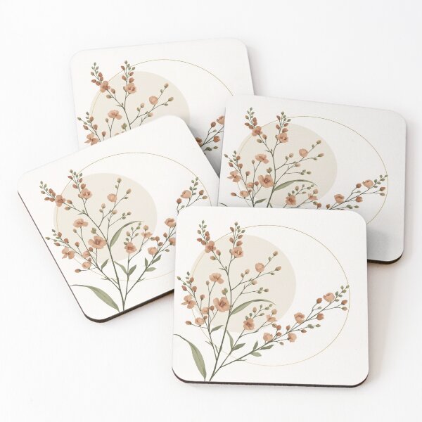 Item preview, Beige Botanical Wildflowers Line Art – Modern Geometric Wall Decor designed and sold by sana designer.