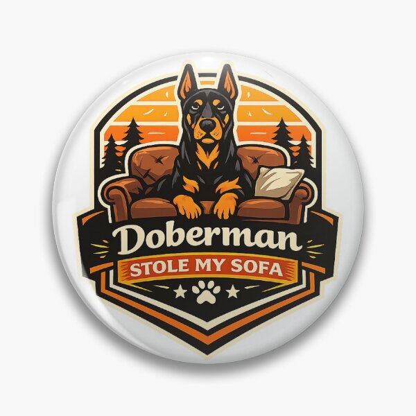 Artikelvorschau, Dobermann hat mein Sofa gestohlen – Lustiges Dobermann-Geschenk entworfen und verkauft von WildVista.