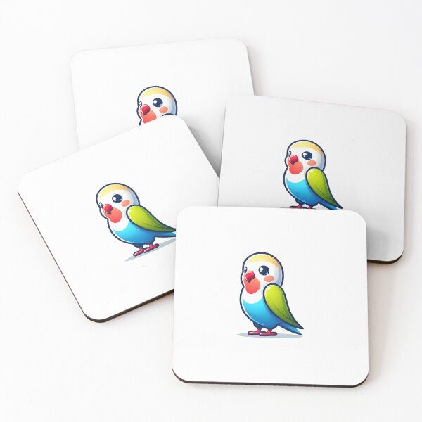 Item preview, Cute cartoon bird with blue and green feathers, big eyes, and a cheerful expression. designed and sold by cave-canvas.