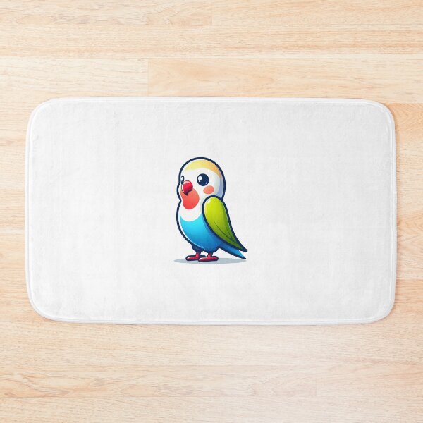 Item preview, Cute cartoon bird with blue and green feathers, big eyes, and a cheerful expression. designed and sold by cave-canvas.