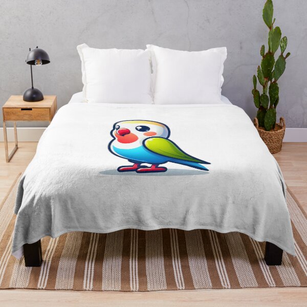 Item preview, Cute cartoon bird with blue and green feathers, big eyes, and a cheerful expression. designed and sold by cave-canvas.
